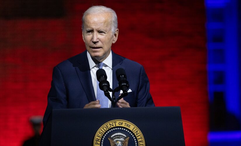 Republicans mock ‘demagogic’ Biden speech on threats to democracy with ‘blood red lighting backdrop’