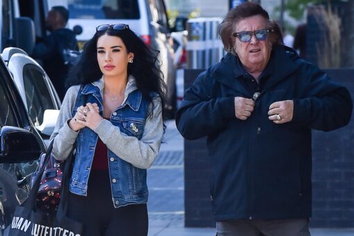 ‘American Pie’ singer Don McLean and girlfriend Paris Dylan enjoy an outing in Manchester