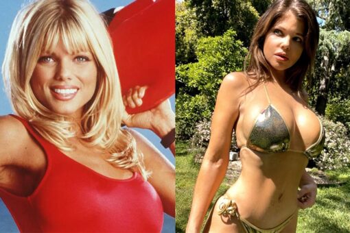 ‘Baywatch’ star Donna D’Errico poses in a gold bikini after being told she’s ‘too old’: ‘Keep cool’