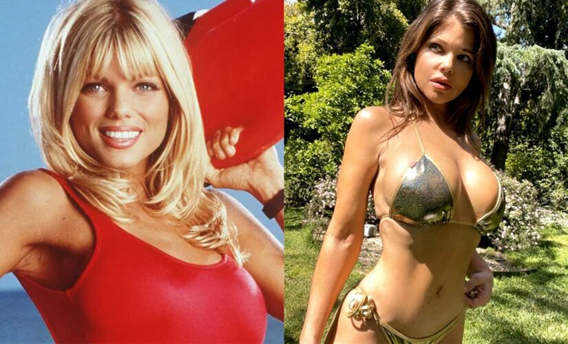 ‘Baywatch’ star Donna D’Errico poses in a gold bikini after being told she’s ‘too old’: ‘Keep cool’