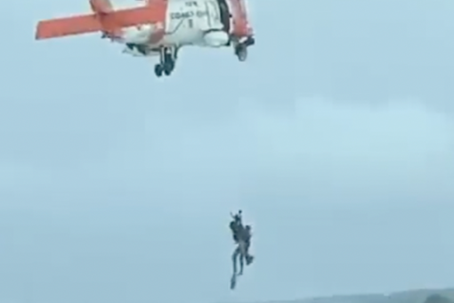 US Virgin Islands rescue: Coast Guard saves stranded spear fisherman during tropical storm, video shows