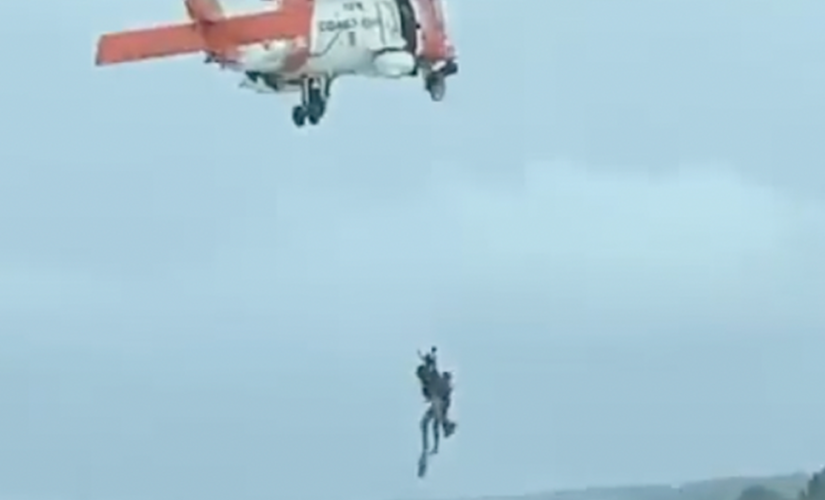 US Virgin Islands rescue: Coast Guard saves stranded spear fisherman during tropical storm, video shows