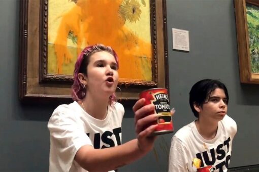 Anti-oil environmentalists pour tomato soup on Van Gogh ‘Sunflowers’ painting