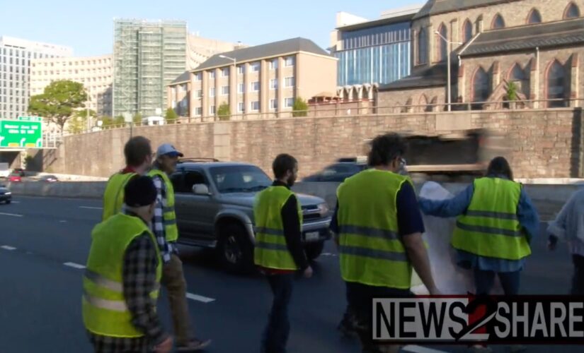 ‘Move before I pull my gun out’: DC drivers irate after climate protesters block rush hour traffic