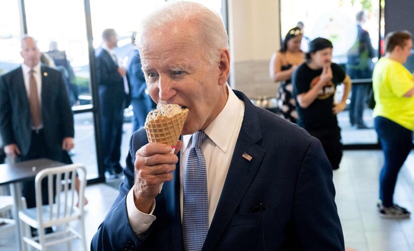 Biden blasted for telling reporter the economy is ‘strong as hell’ while eating ice cream in Portland