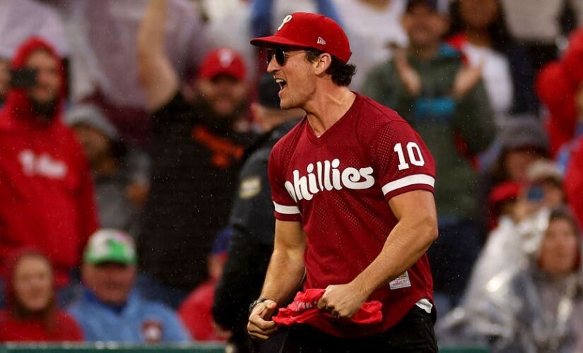 ‘Top Gun’ star Miles Teller celebrates as Phillies head to the World Series