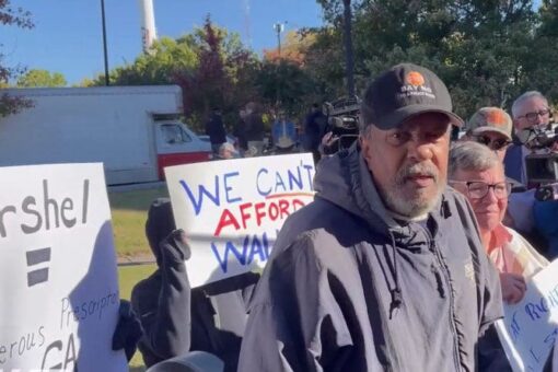 Protester allegedly attacks Herschel Walker with racial slur, crashes press conference on Warnock evictions