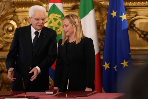 Italy’s Giorgia Meloni sworn in, first woman to be premier