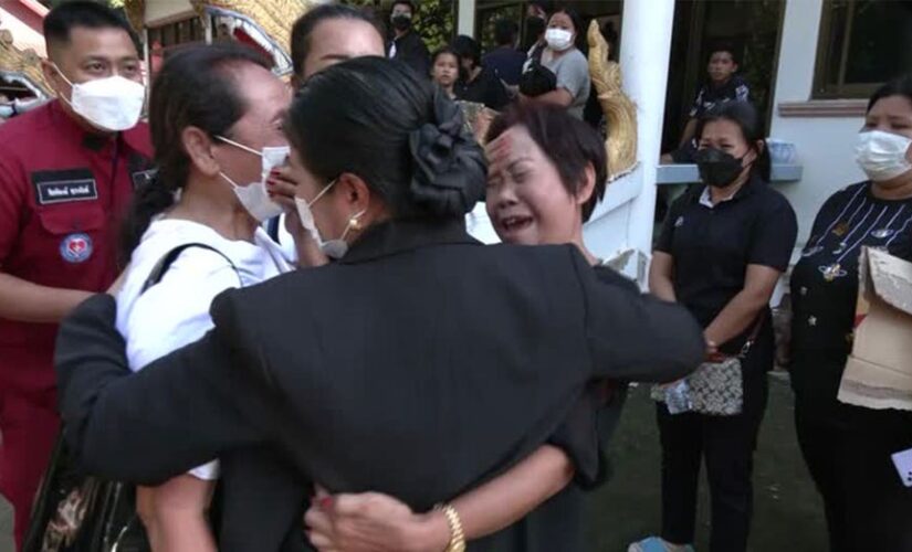 Parents collapse in grief after reuniting with children who were killed in Thailand day care massacre