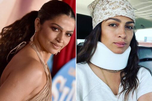 Camila Alves McConaughey hurts neck falling down stairs, says she’s OK: ‘Sh** Happens”