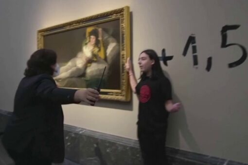 Climate activists glue hands to Goya paintings in Spain’s Prado Museum