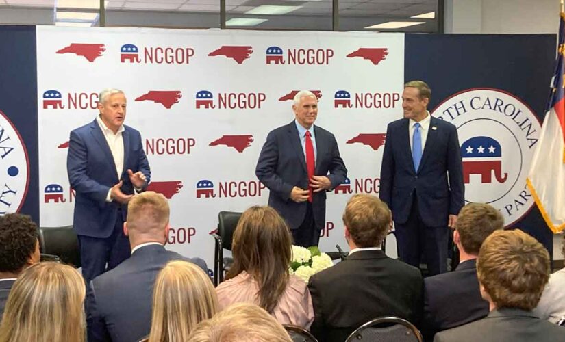 Former VP Mike Pence visits North Carolina to support GOP Senate candidate Ted Budd