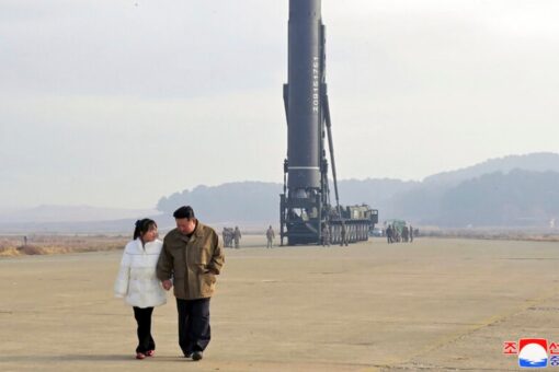North Korea unveils daughter of Kim Jong Un at missile launch site