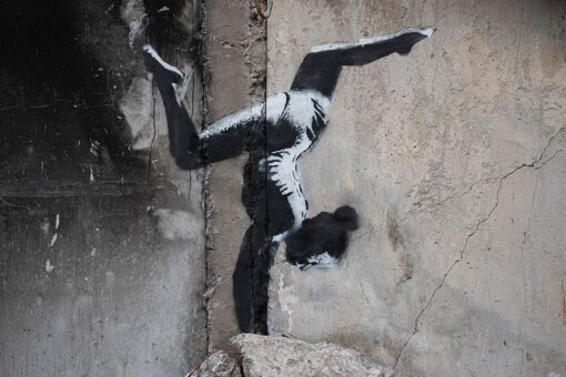 Banksy unveils new mural in Ukraine among country’s war ruins