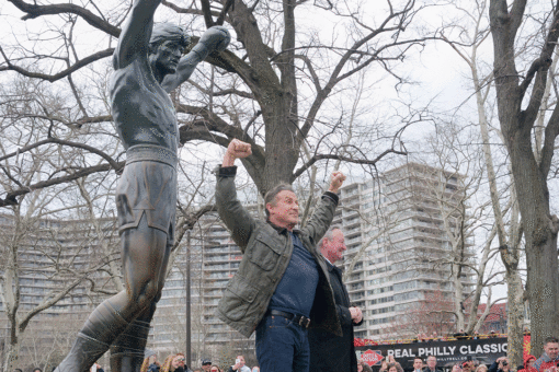 Sylvester Stallone shares video of his visit to the Rocky Balboa statue in Philadelphia with his family