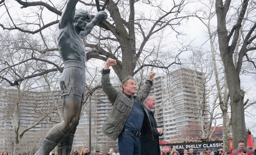 Sylvester Stallone shares video of his visit to the Rocky Balboa statue in Philadelphia with his family