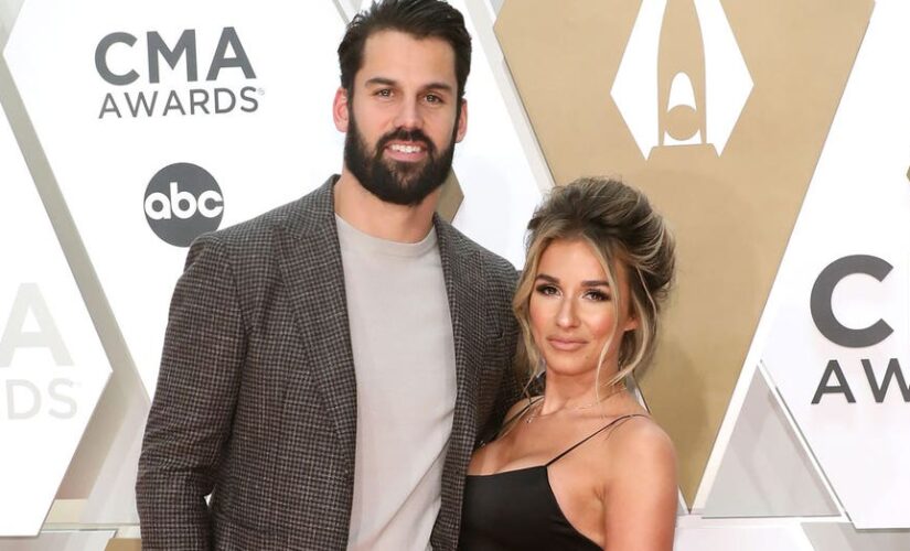 Jessie James Decker jokes husband Eric’s abs are ‘fake’ in shirtless snap following Photoshop accusations