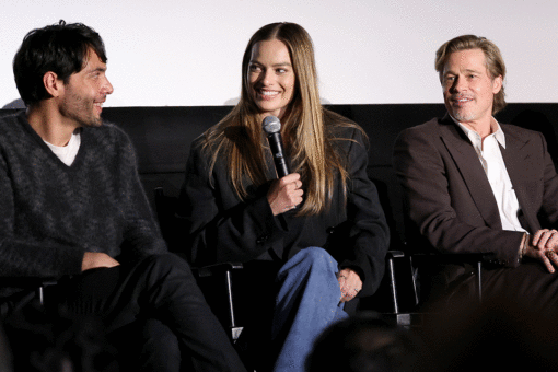 Brad Pitt and Margot Robbie’s kiss in ‘Babylon’ wasn’t in the script — it was improvised by Robbie