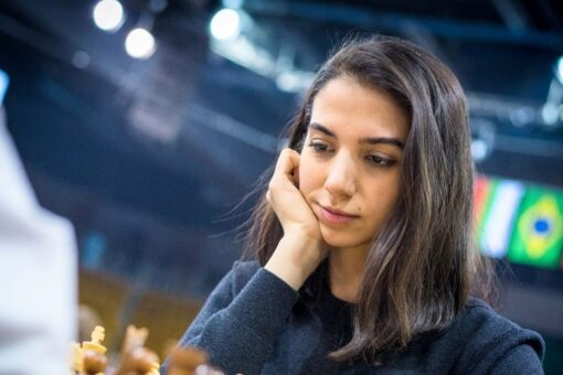 Female Iranian chess player competes at tournament without wearing hijab