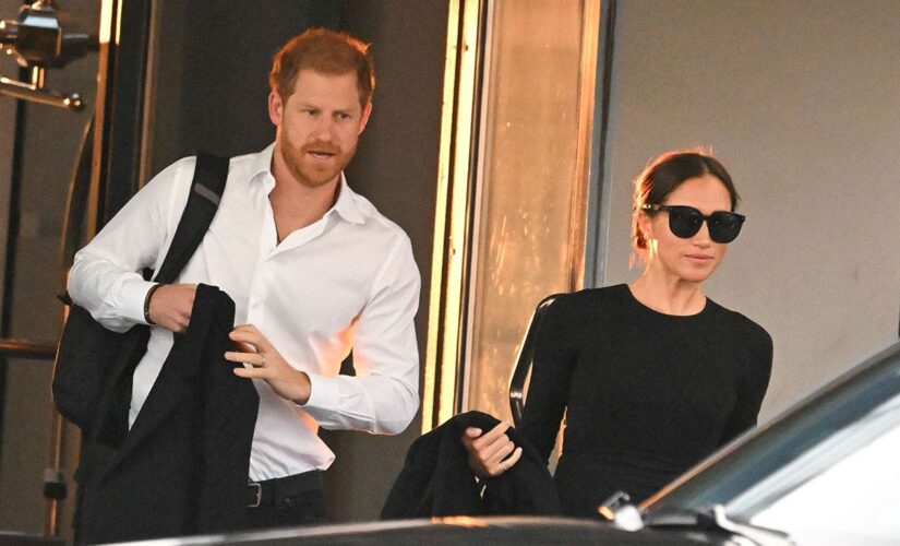 Eco activists Prince Harry, Meghan pictured leaving private jet on way to gala giving sustainability award