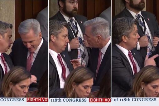 Kevin McCarthy spotted in heated discussion with GOP holdout amid House speaker vote gridlock